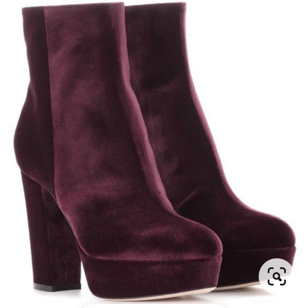 GIANVITO ROSSI Ankle Platform Boots In Burgundy